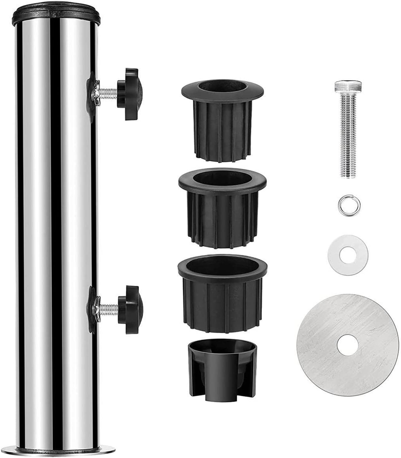 Support de parasol d'extérieur avec tube en acier inoxydable et insert ...