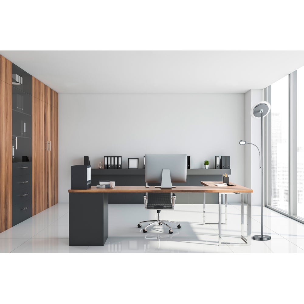 Lampa podłogowa stojąca Ackbar srebrna LED 22W 3000K 2050lm wym: 182,5 x 31 x 31 cm metal RL