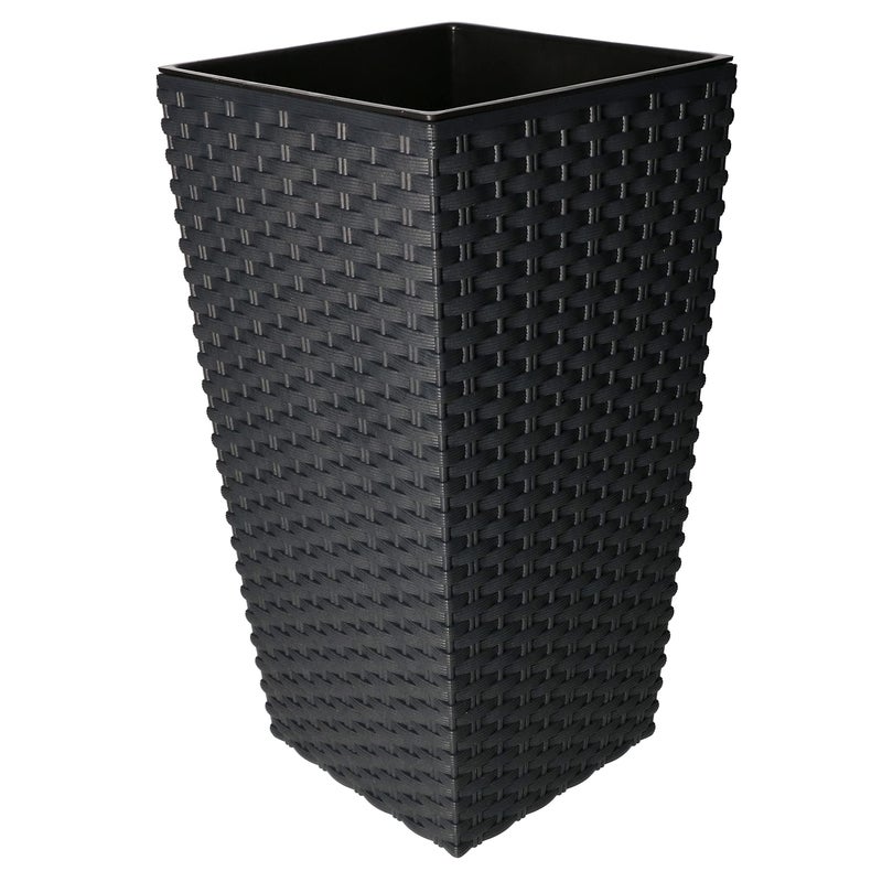 Doniczka rattan osłona donica antracyt 420 + wkład - KOTARBAU