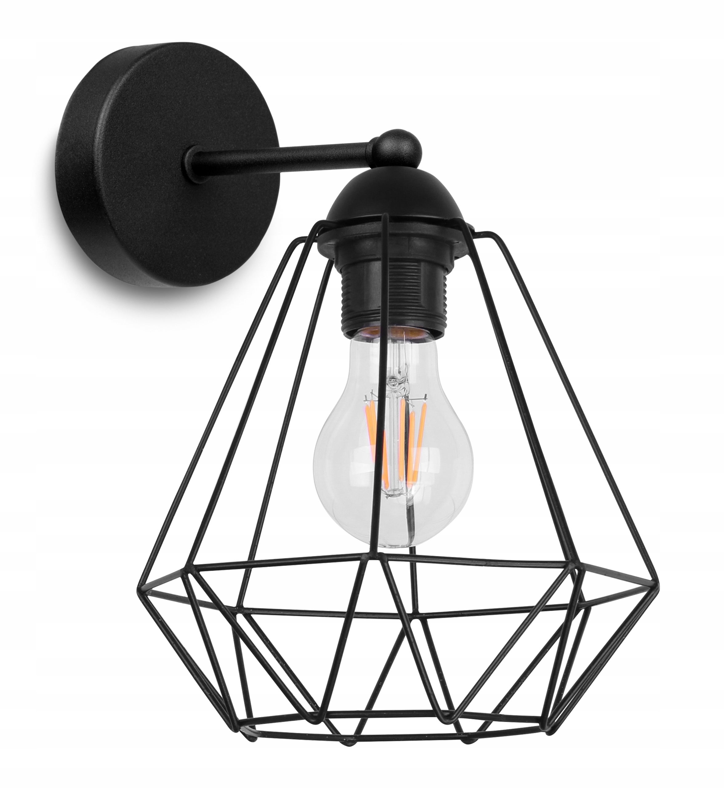 Lampa kinkiet ścienny Nuvola modern 1xE27 klosz druciak czarny Light Home LH