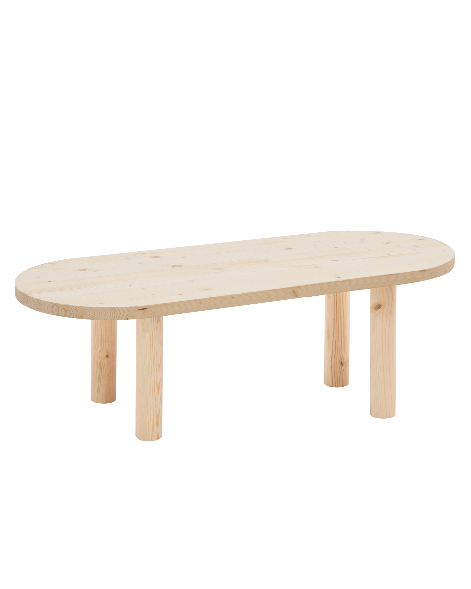 Table basse ovale en bois massif Decowood avec quatre pieds en couleur ...