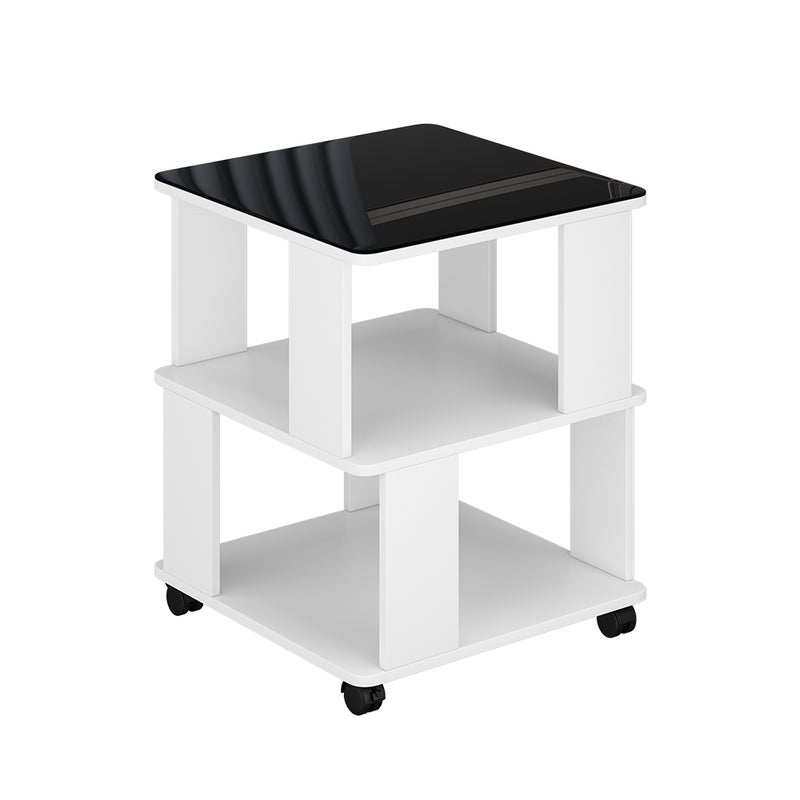 Vicco Stolik kawowy Velito, Biały/czarny, 50 x 50 cm