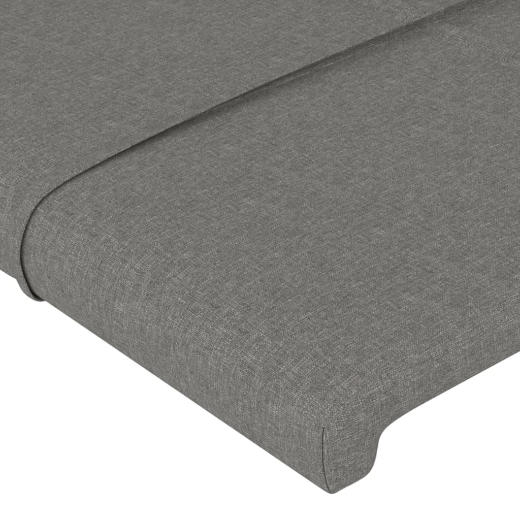 Cabeceira de tecido cinza escuro com LED 100x5x78/88 cm - COMFORTXL - 5
