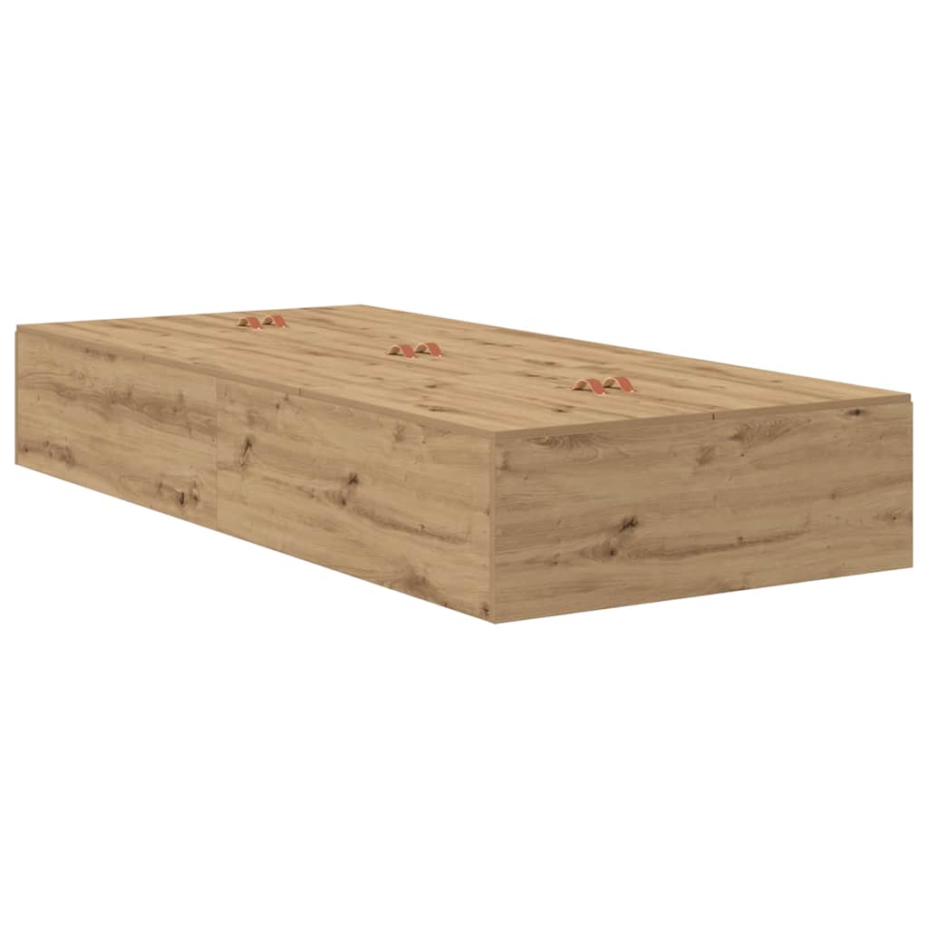 Łóżko Brązowe Artisan Rama Łóżka Ze Stelażem Do Pokoju Sypialni 200 x 100