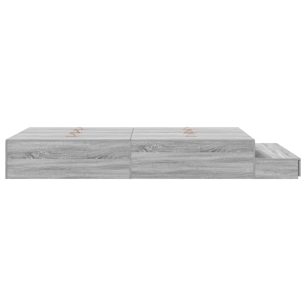 Cadre de lit avec rangement et tiroir gris 120 cm - 7