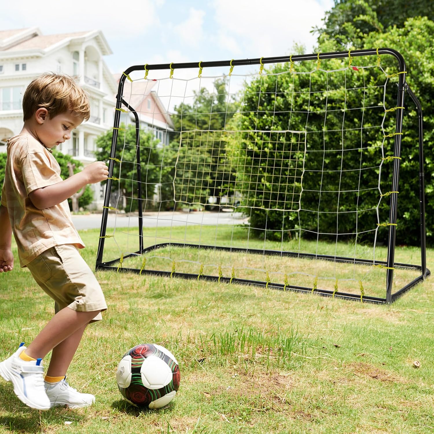 Rete da calcio per bambini, pieghevole, per allenamento in