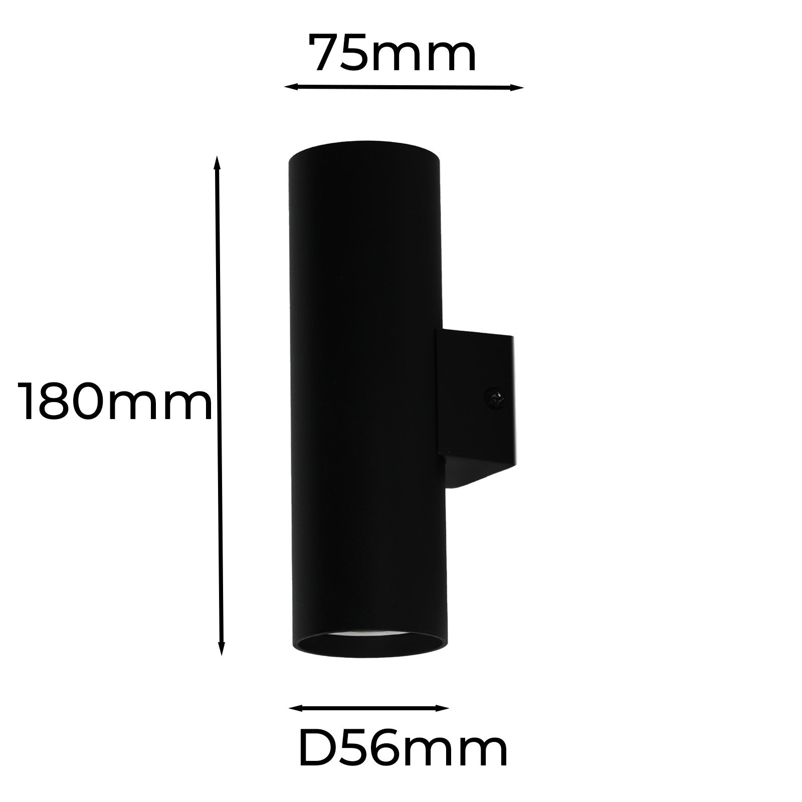 Aplique de Pared: Luz Dual Arriba y Abajo, Aluminio Negro, 2 Casquillos GU10, bombillas no incluidas. - 8
