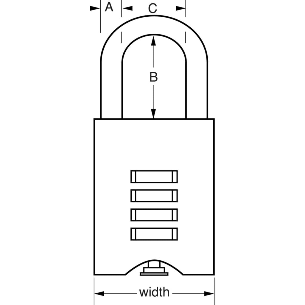 Cadenas à combinaison programmable MASTER LOCK laiton massif 50mm anse d.10xh.32mm - 3