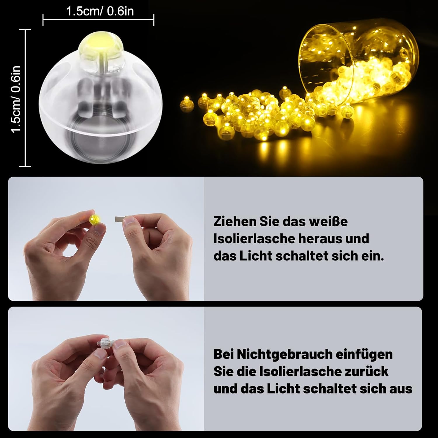 50 Pièces LED Balloon Lumière, Mini Ballons Lampes pour Deco Anniversaire, Noël, Nouvel An, Halloween, Fêtes, Mariage, Intérieure Extérieure - 4