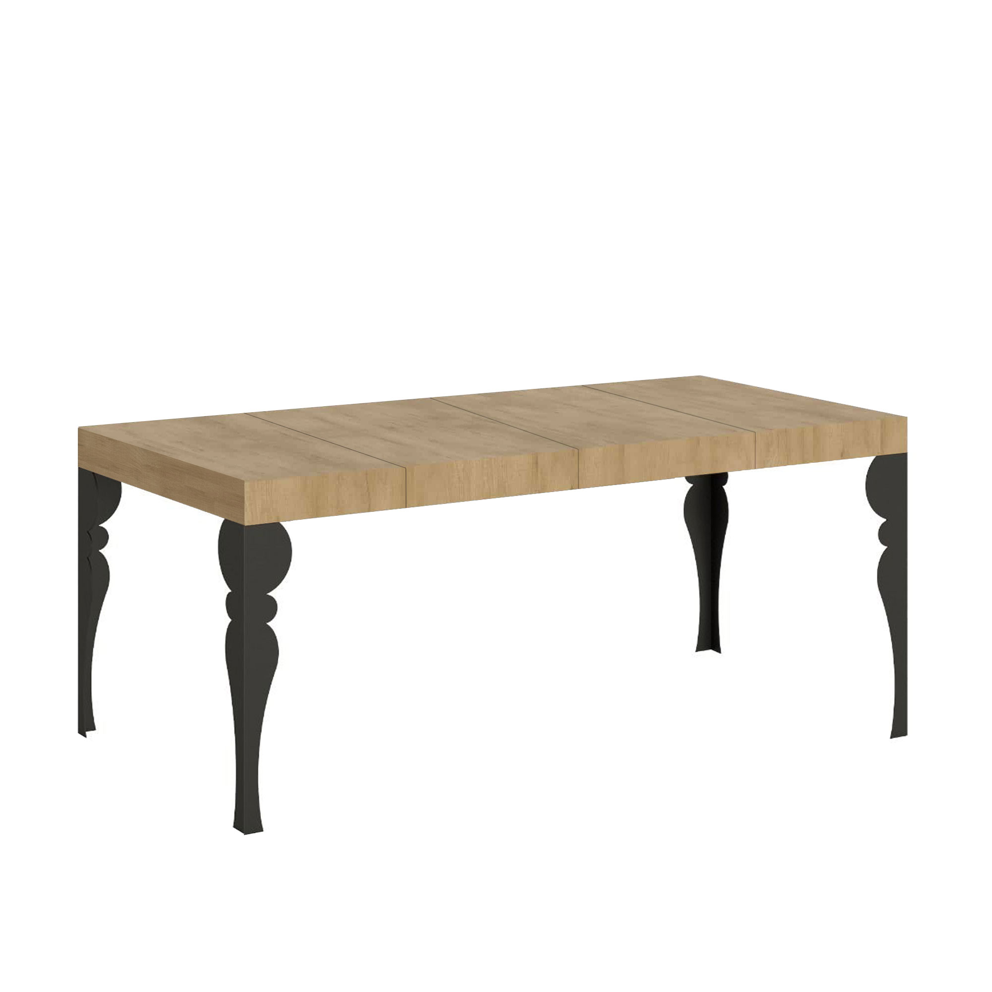 Stół rozkładany 90x90/246 cm Paxon Premium Dąb Naturalny z ramą antracytową