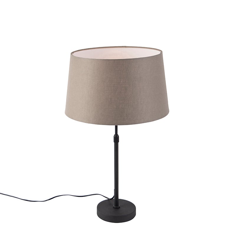 Qazqa country-rustic lampa stołowa z kloszem - Parte - taupe, max. 60w, e27, 70cm, IP20 oświetlenie wewnętrzne