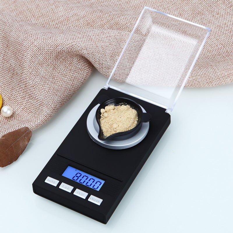 Balance de Precision Milligrammes 50 x 0.001g Mini Balance de Bijoux Professionnelle, Balance de Cuisine avec étui, Pince à épiler, Plateau de Pesée - 4