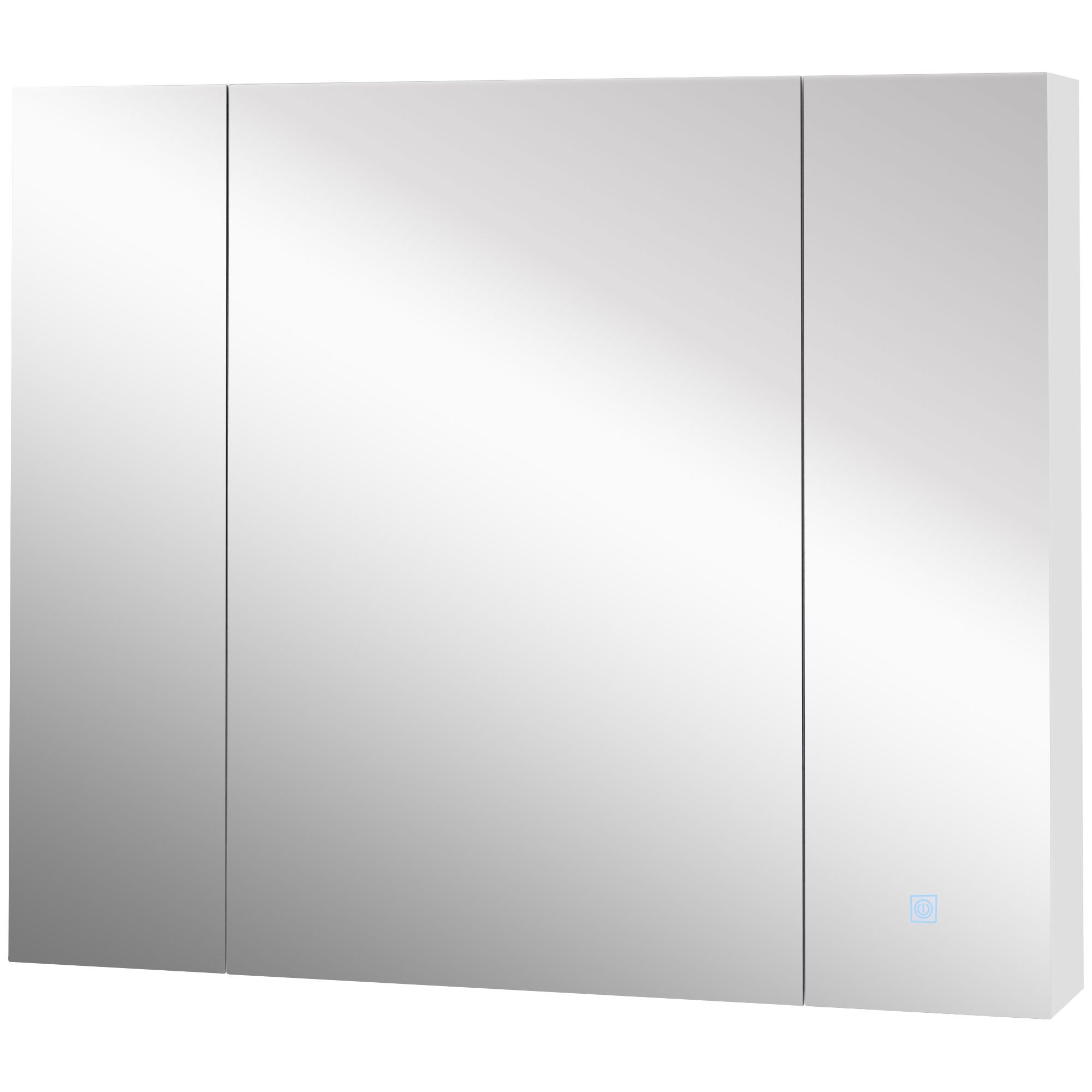 Armario de Baño con Espejo Luces LED Estantes Ajustables y USB Estilo Moderno 90x15x75 cm Blanco - 2