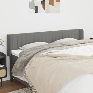 HOMCOM Tête De Lit Rembourrée Tissu Velours Gris - 185 X 8 X 134 Cm - Pieds Caoutchouc