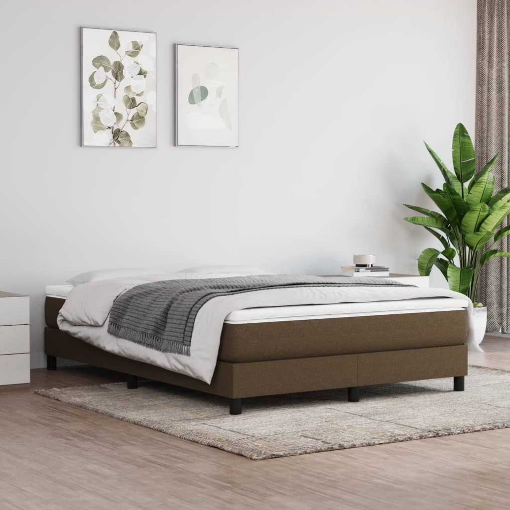 Lit Double | Lit Adulte | Sommier à Lattes De Lit Matelas Et LED Marron Fonce 160x200 Cm Cwv69635 90777830