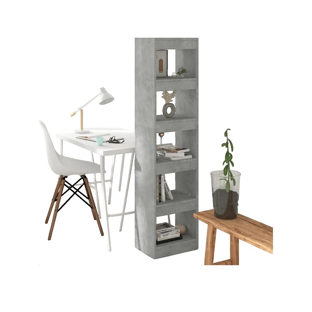 Biblioteczka vidaXL Szary beton 40x30x166 cm wytrzymała i uniwersalna