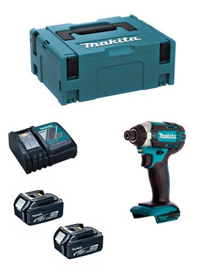 Makita DTD156RTJ - Atornillador De Impacto (incluye 2 Baterías De 18 V, Ion De Litio, 5 Ah, 155 Nm