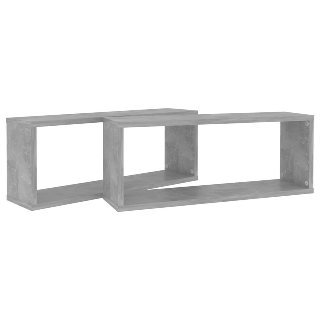 vidaXL Mensole Parete a Cubo 2pz Grigio Cemento 60x15x23cm Multistrato - 7