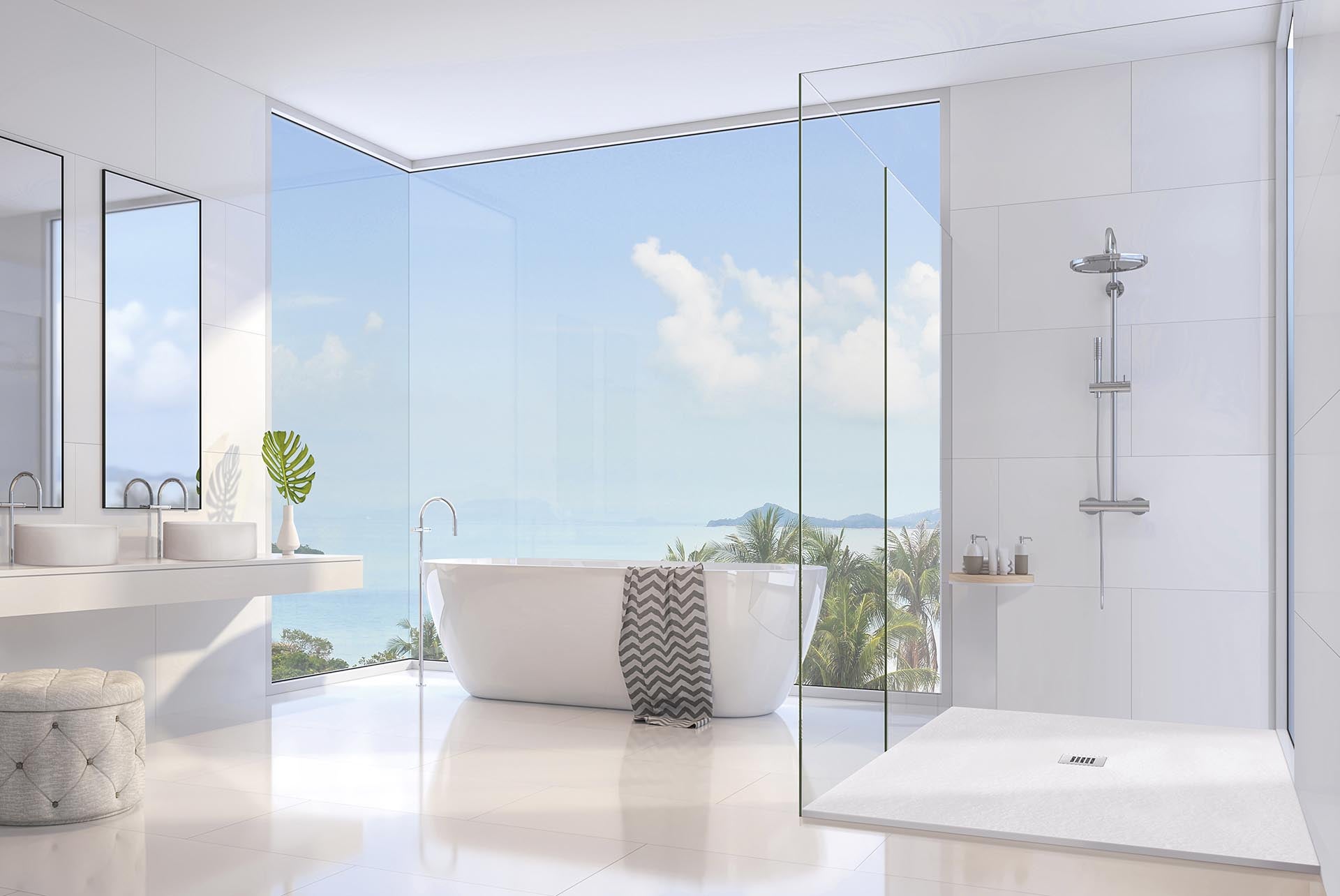 Piatto Doccia 65X195 cm Vulcano Line Slim Bianco In Resina Sintetica e Polvere Di Marmo Con Piletta In Omaggio - FRASCIO - 8