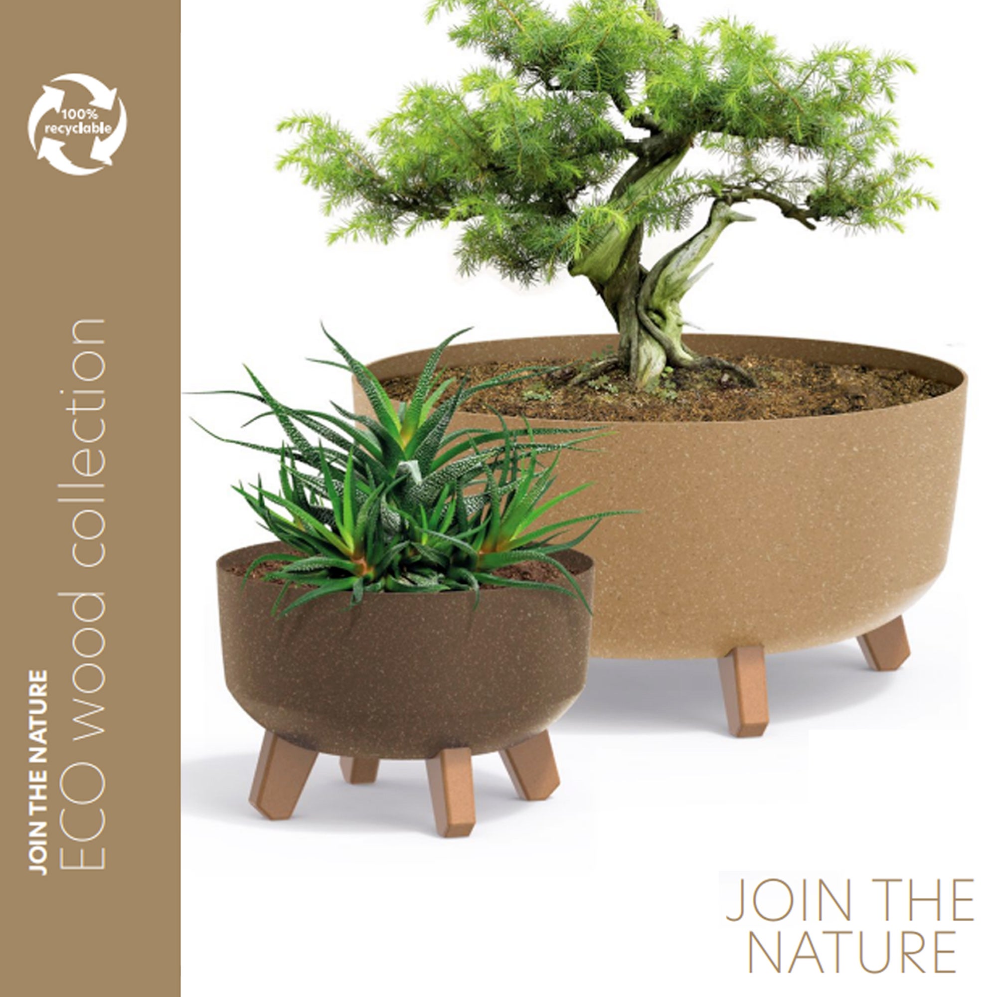 Plantador cor de café, sem tanque, coleção GRACIA, 38 x 38 x 19,5 cm, capacidade 14,3 L. - 2