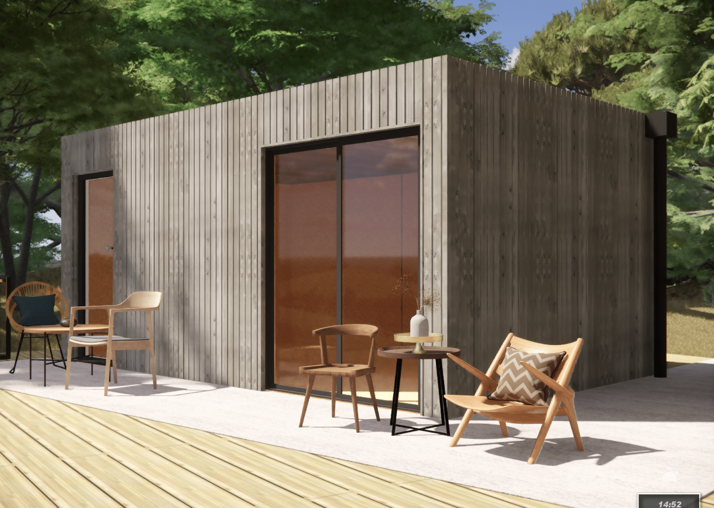 Bureau de jardin bois en bois 5,5 x 3,5 x 2,7 m avec plancher isolé - 6