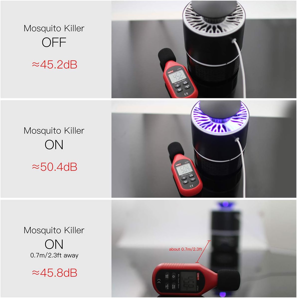 Lampe anti-moustiques électrique, lampe anti-insectes avec lumière et son, idéale pour la maison, l'intérieur, l'extérieur et la terrasse (noir) - 4