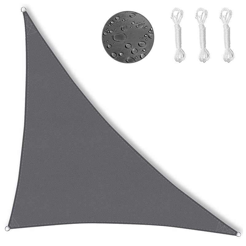 Żagiel zacieniający szary trójkątny żagiel zacieniający x x m z markizą linową wodoodporny UV do ogrodu zewnętrznego patio trawnik