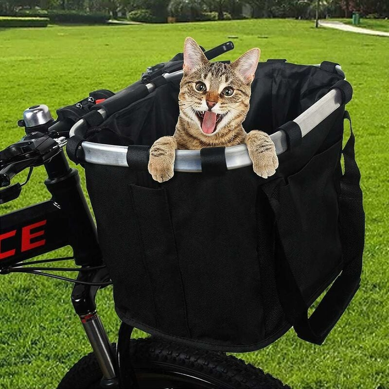 Cestino Da Manubrio Per Bici Per Cani - Trasportino Staccabile E Pieghevole, Impermeabile, Per Animali Piccoli