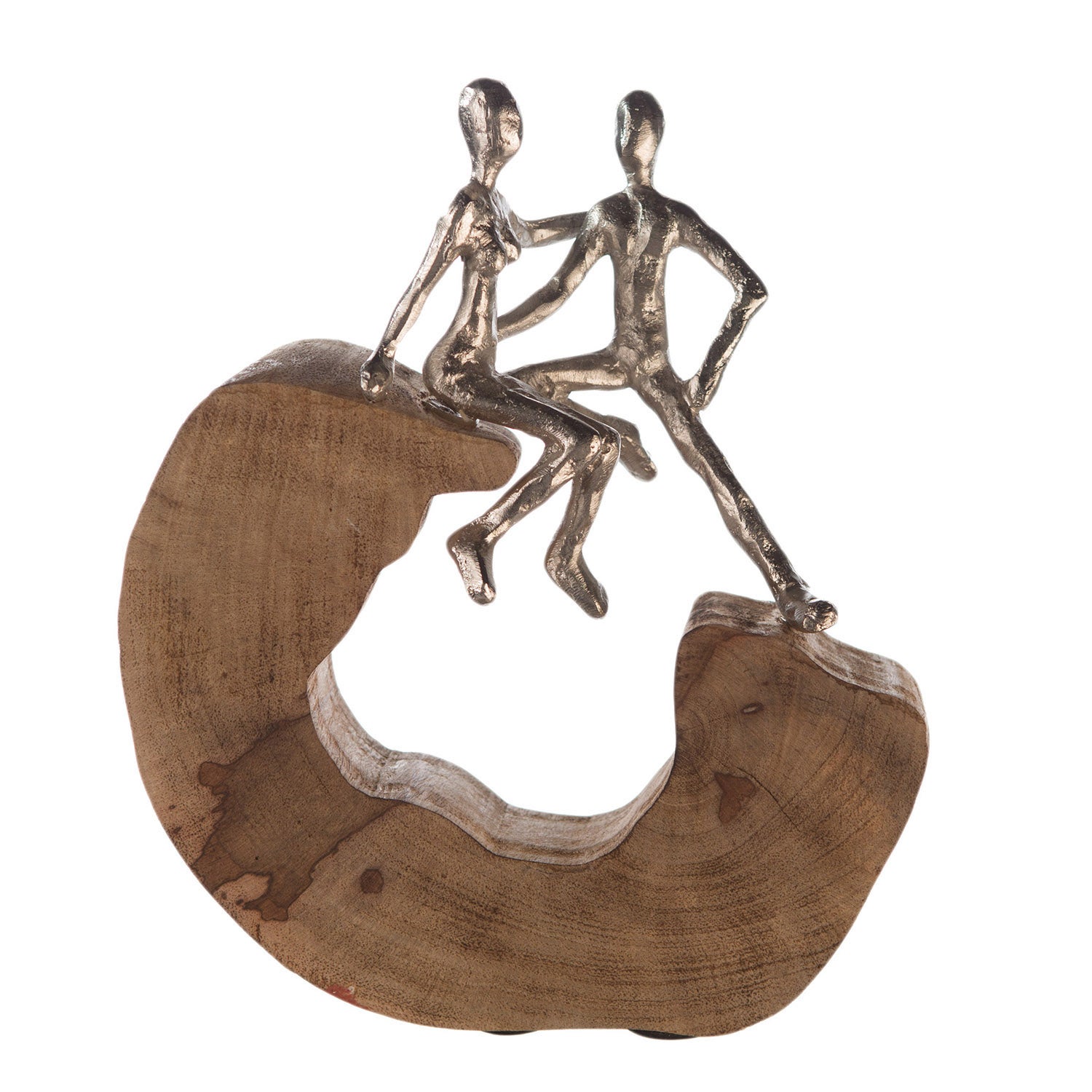 Sculpture Décorative Casablanca - Couple Moment - Bronze/Gris - Poly - 27cm - Neuf