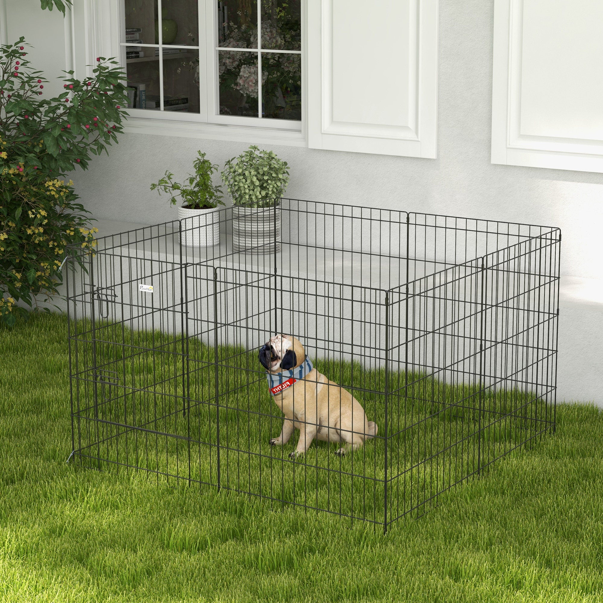 Parc enclos modulable pour chiens et petits animaux 61 x 76 cm, noir ...
