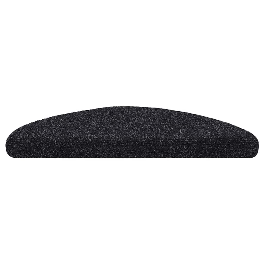 Tapis d'escalier autocollants 20 pièces 56 x 17 x 3 cm Noir Demi-rond vidaXL - 4