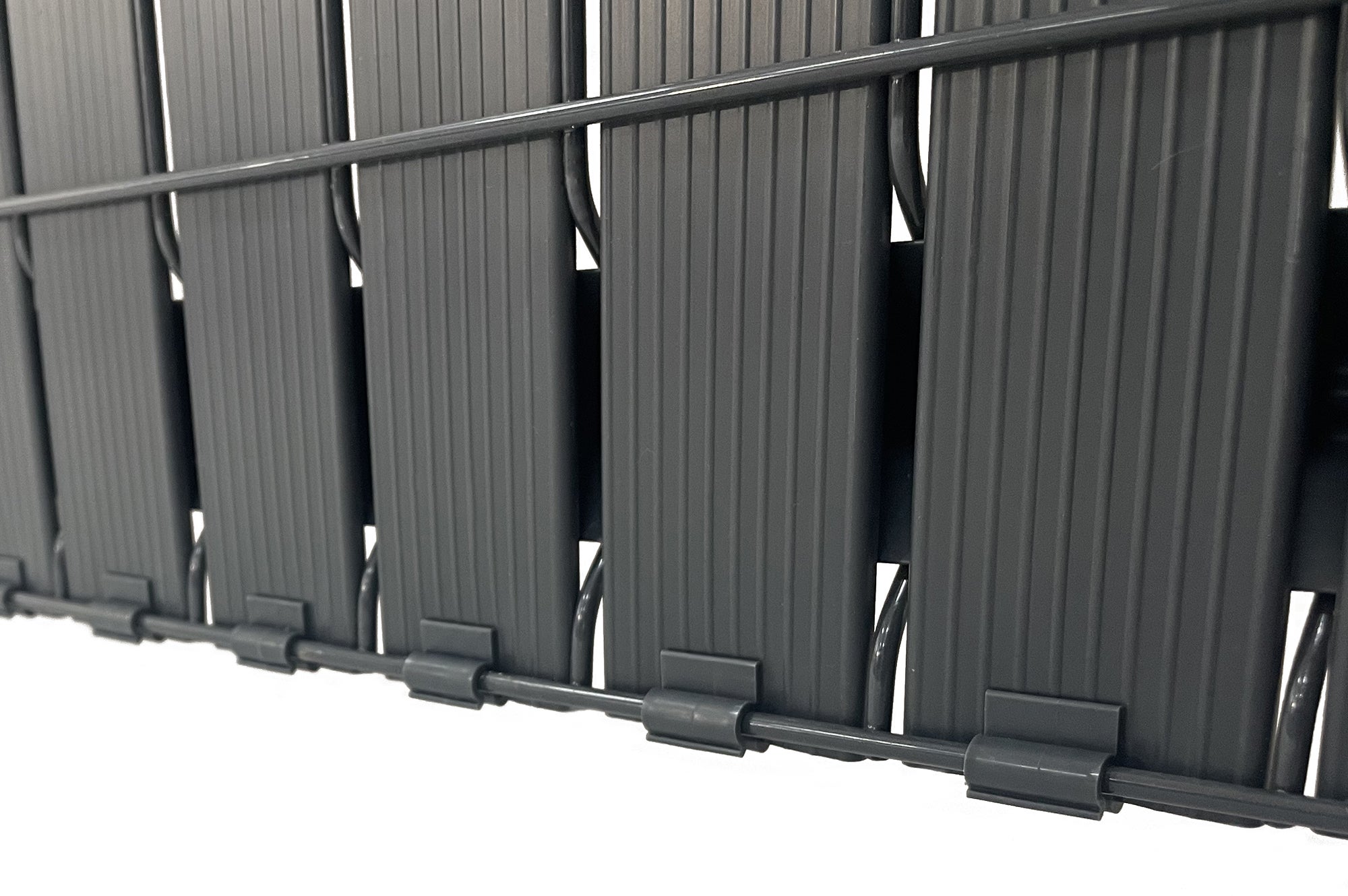 Kit lamelles occultantes PVC 10m CINTO H.100cm Gris - avec clips et profil de finition - 6