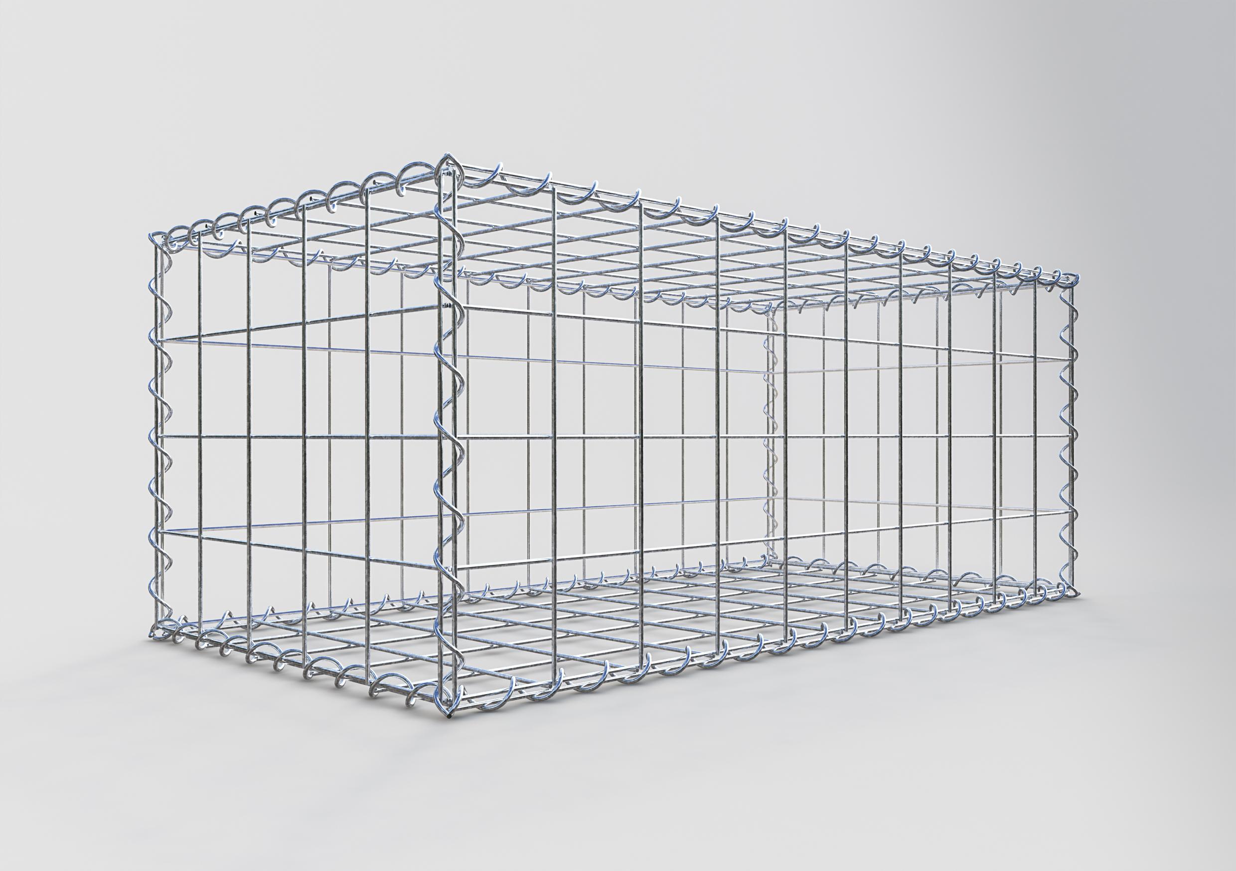 Gavión de acero galvanizado 100x40x50cm (LxAxP), malla 10 x 10cm, Espiral, jaula metálica para muro o jardín - 2