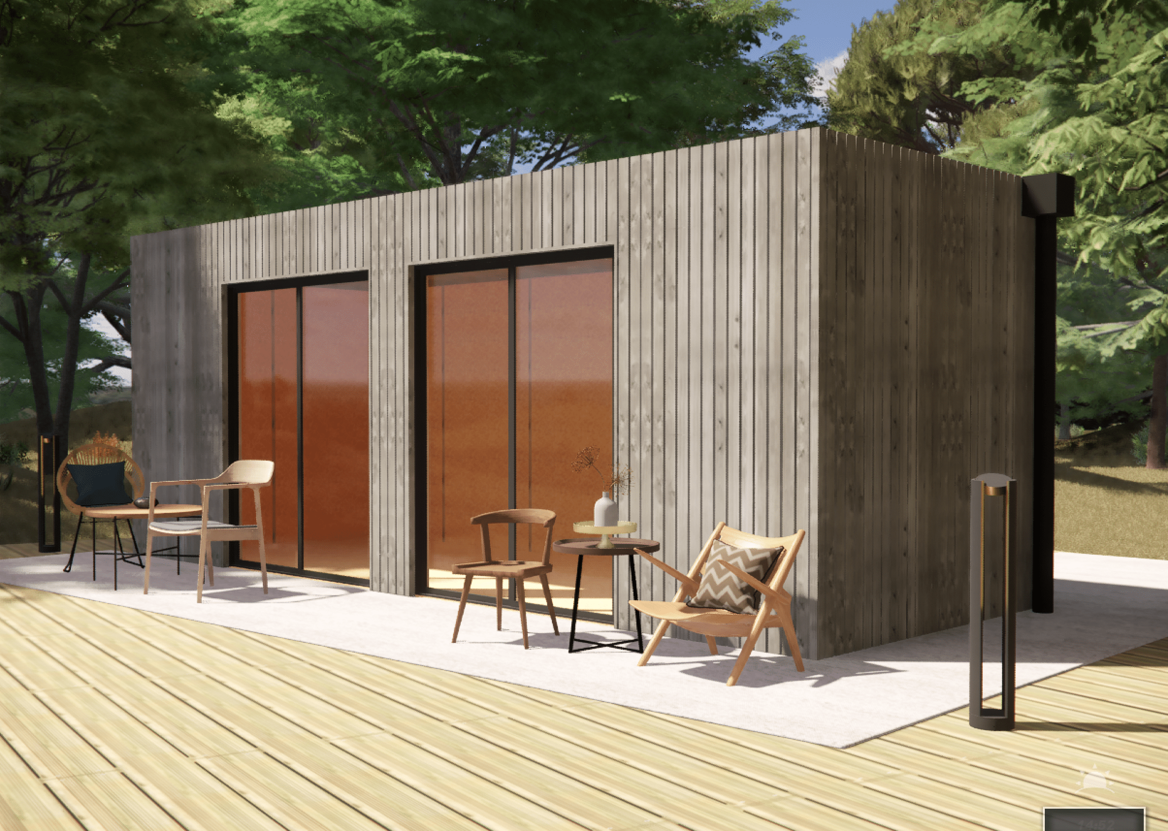 Annexe de jardin bois en bois 6,6 x 2,4 x 2,7 m avec plancher isolé / menuiseries alu k-line - 6