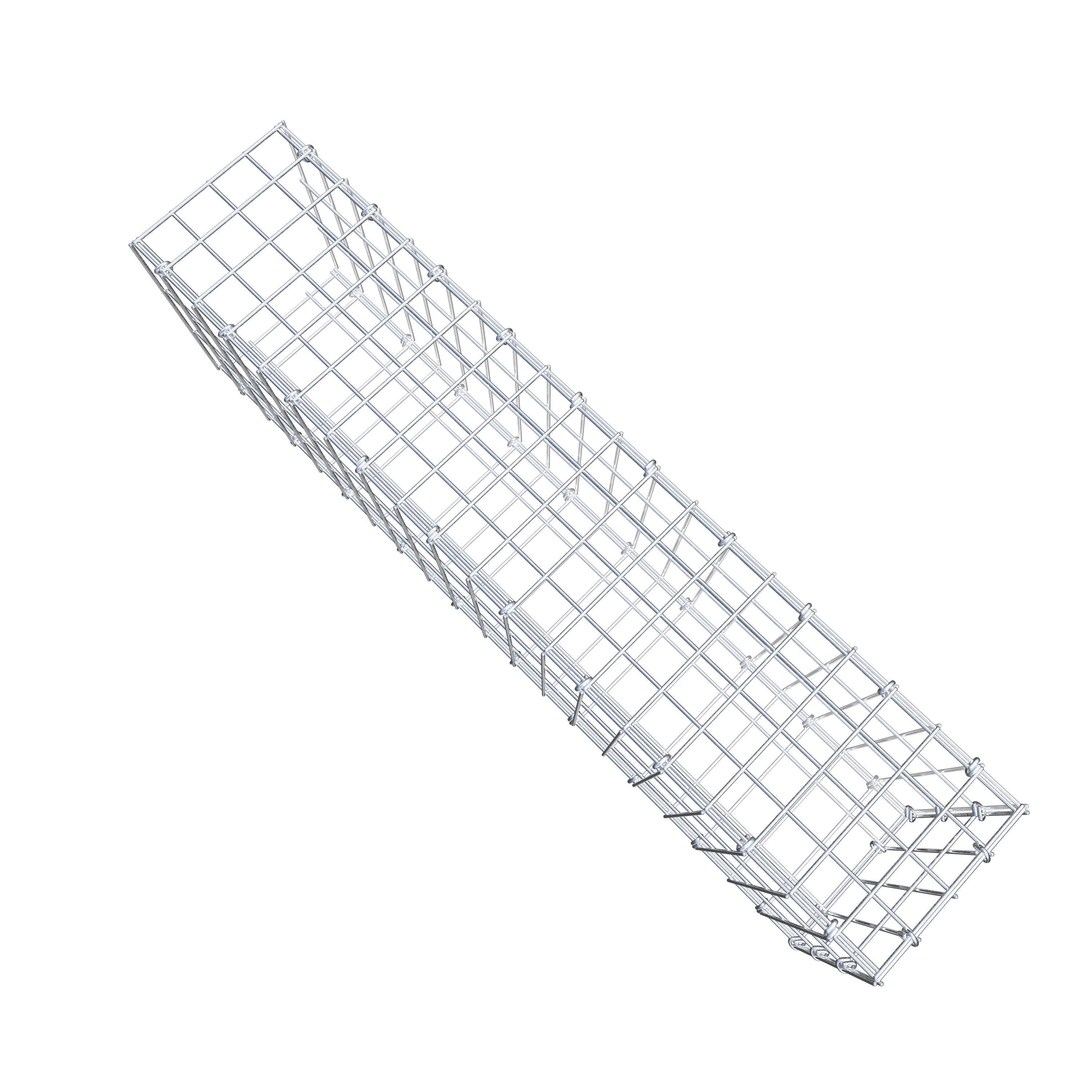 Gavión para alargar en acero galvanizado 100x30x20cm (LxAxP), malla 5 x 10cm, Anillo en C, sin rejilla frontal - 8