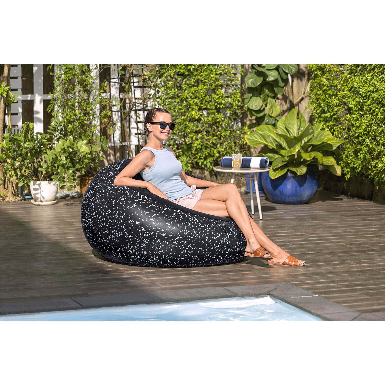 Fotel dmuchany Bestway 75153 pufa dmuchana materac do siedzenia czarny 112x112 cm - 6