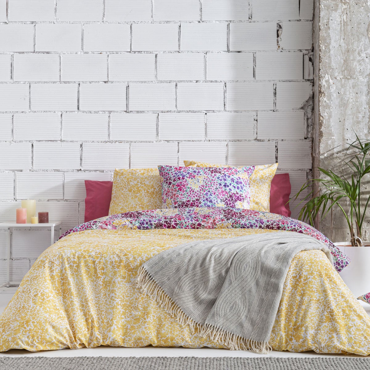 Housse de couette réversible en coton KASAI A-B 240x220 cm Multicolore - 2