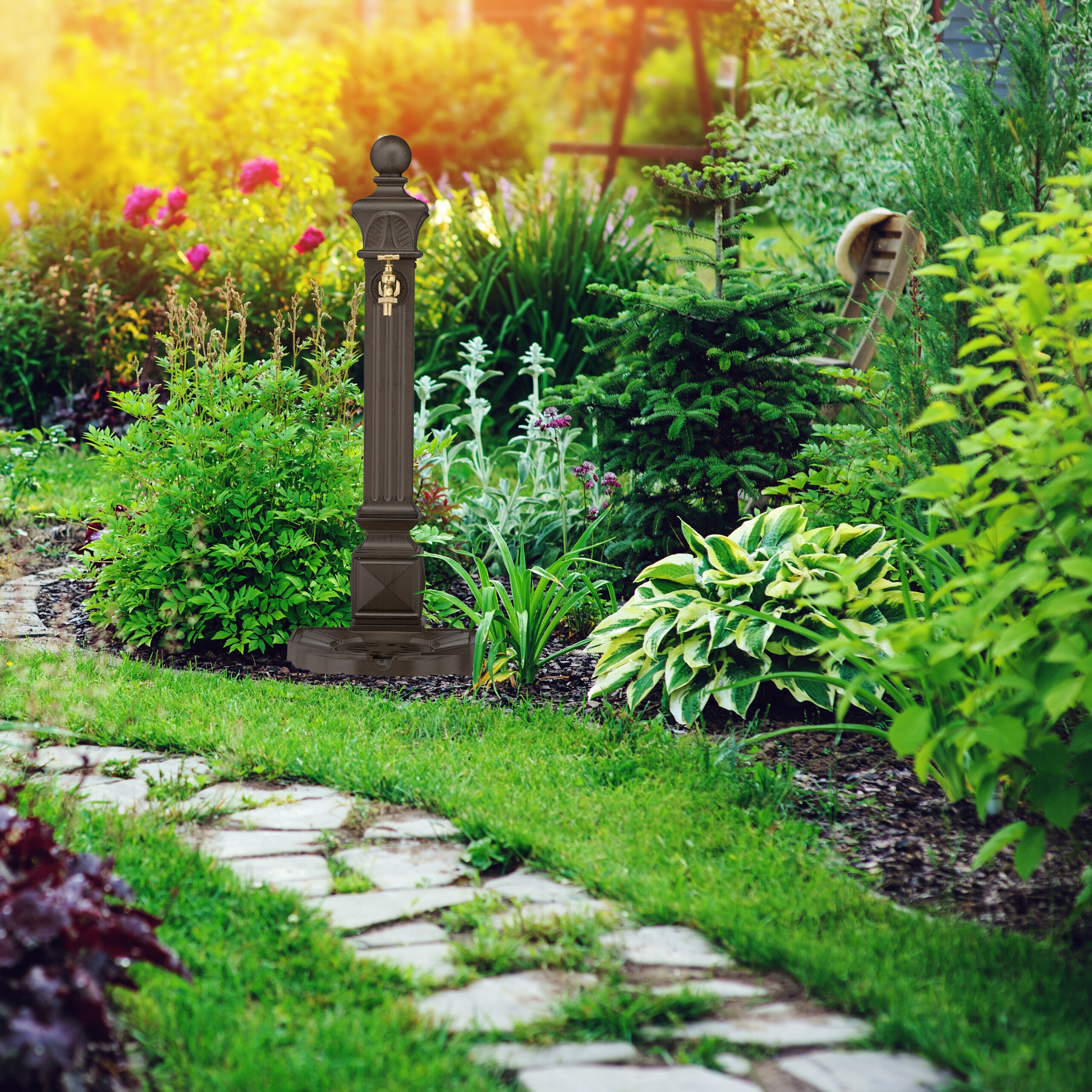 Relaxdays Fontaine Extérieure De Jardin, Design Antique, Petit Ange, H