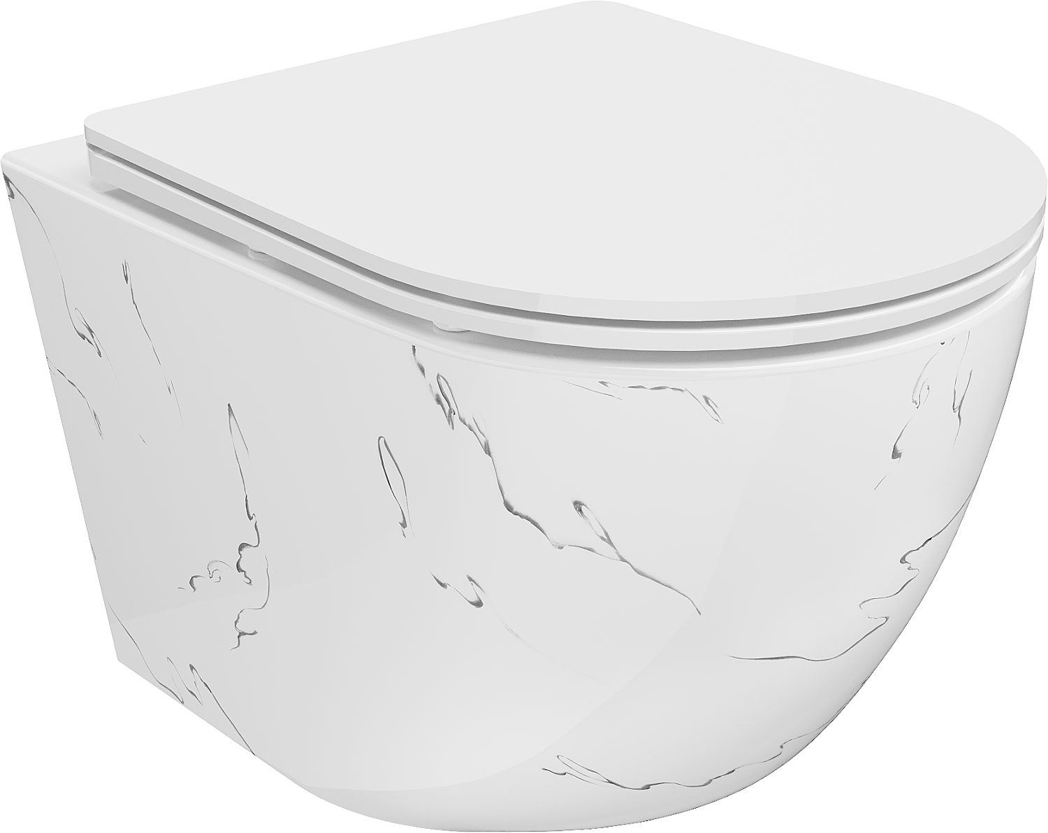 Mexen Lena miska wc Rimless z deską wolnoopadającą slim, duroplast, biała kamień - 30224093