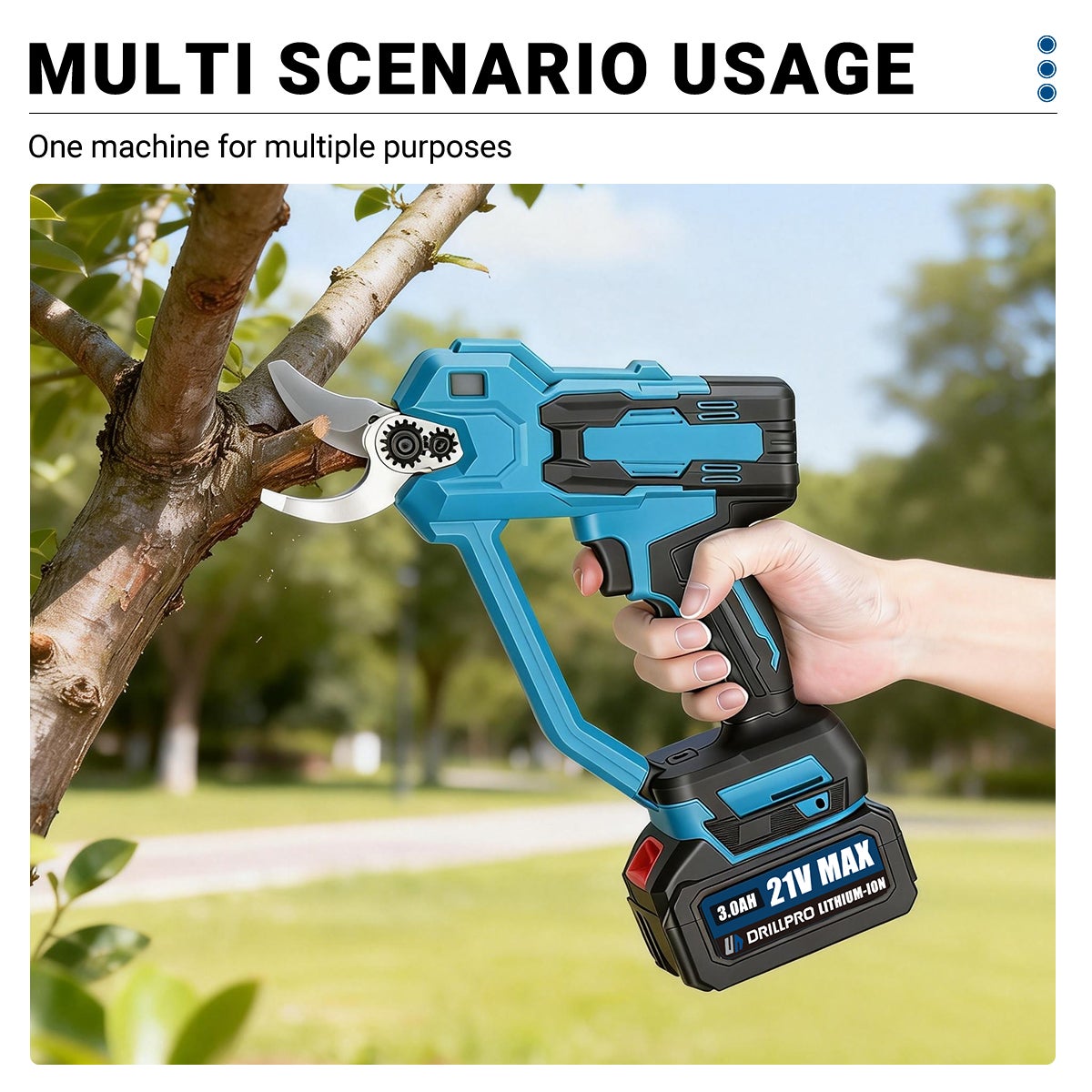 Sécateur électrique brushless 21V 30 mm 2 vitesses écran LCD compatible batterie Makita sans batterie chargeur - 2