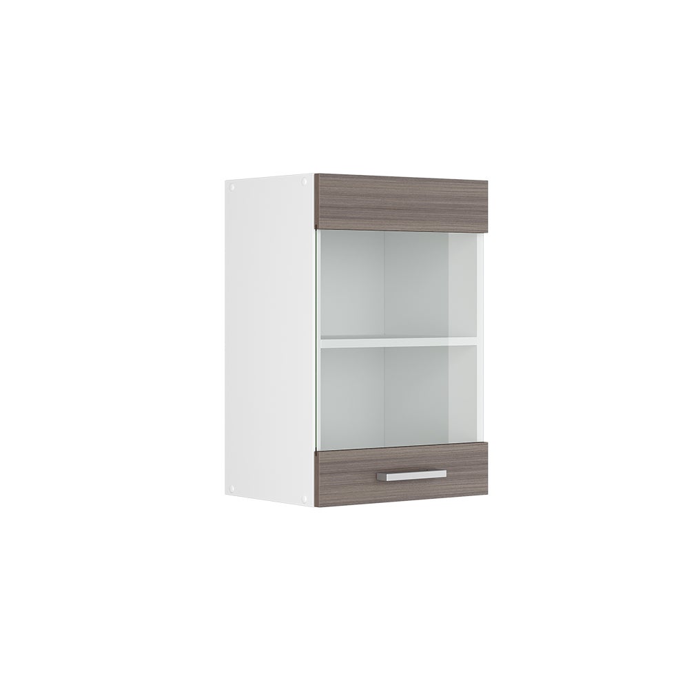 Vicco Uniwersalna szafka ścienna R-Line, Szary, 40 cm z drzwiami szklanymi