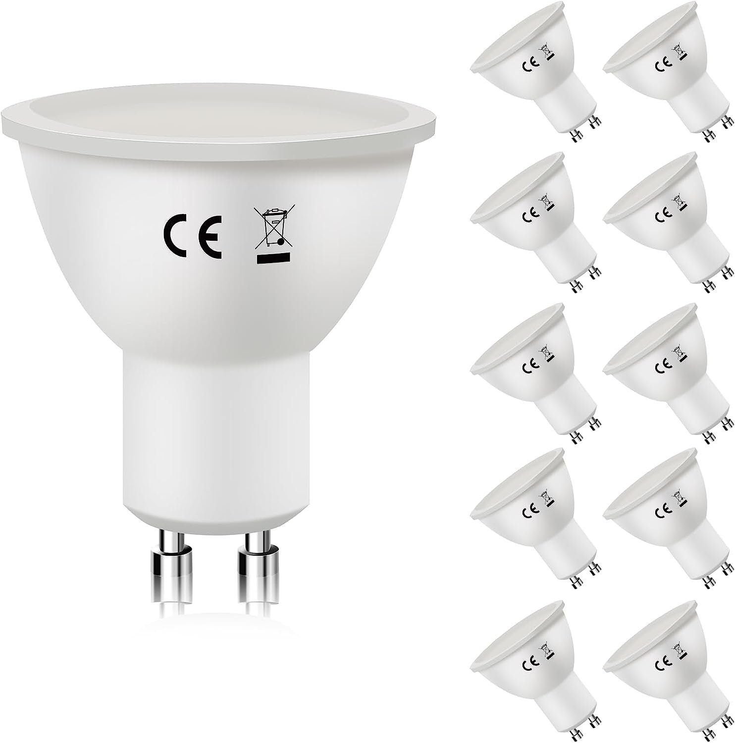 Lot De 6 Ampoules LED GU10 Auting Blanc Chaud 3000K 850 Lumens - 5W Remplace Halogène 70-80W, Angle 120°, Spots LED Non Dimmables