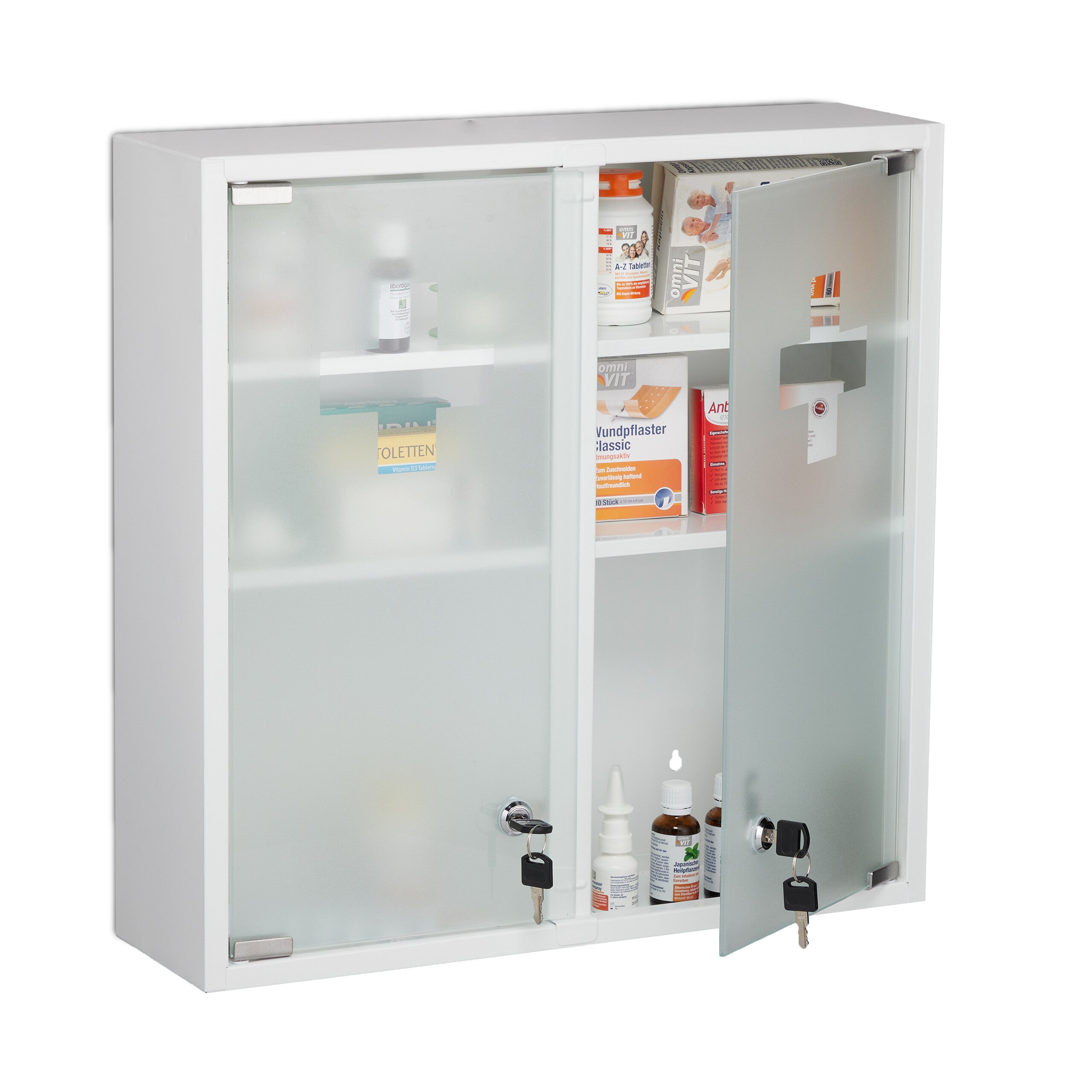 Armoire à Pharmacie Vintage Des Années 50-60 - Métal/latta - 37x30x16 Cm - Occasion Avec Patine