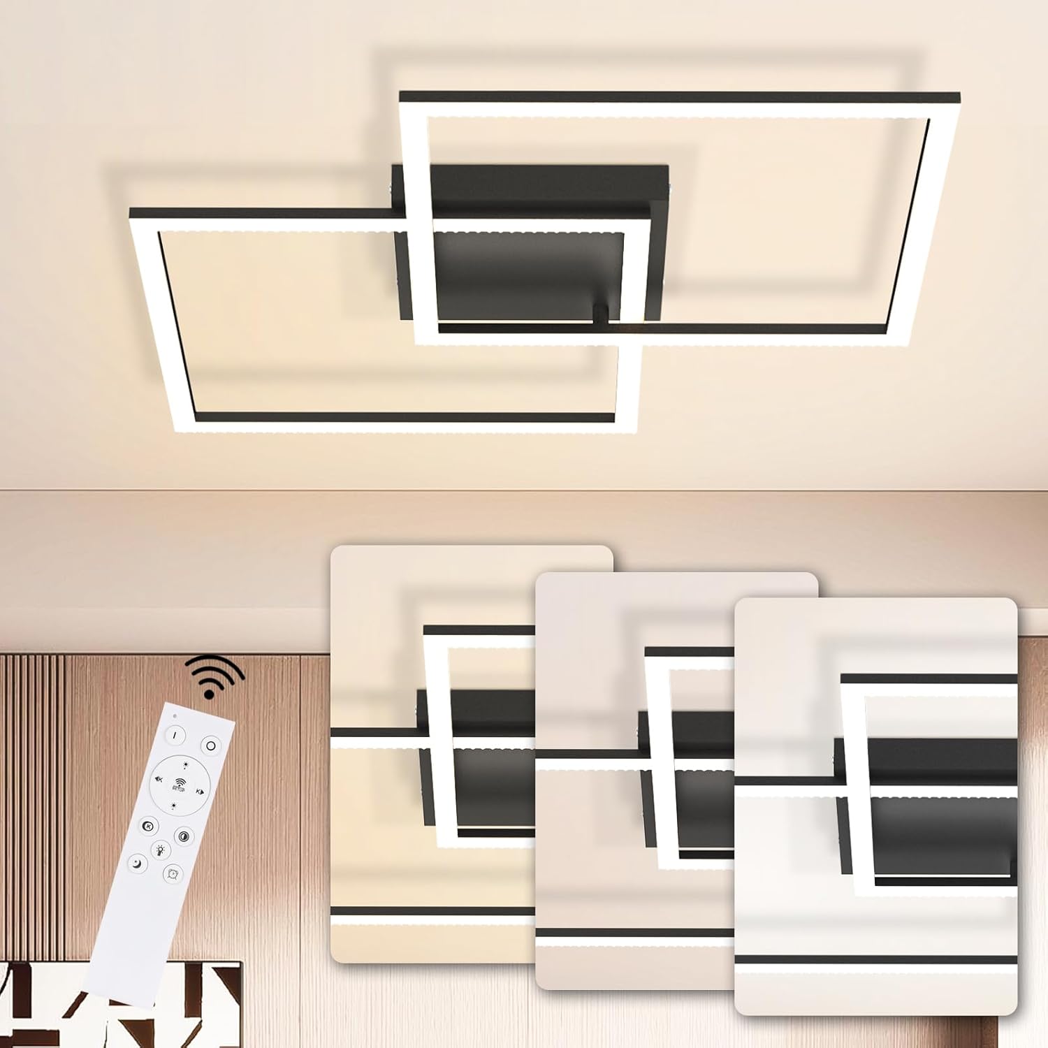 Toolight Plafonnier LED Moderne, 22W 2500LM Luminaire Plafonnier LED