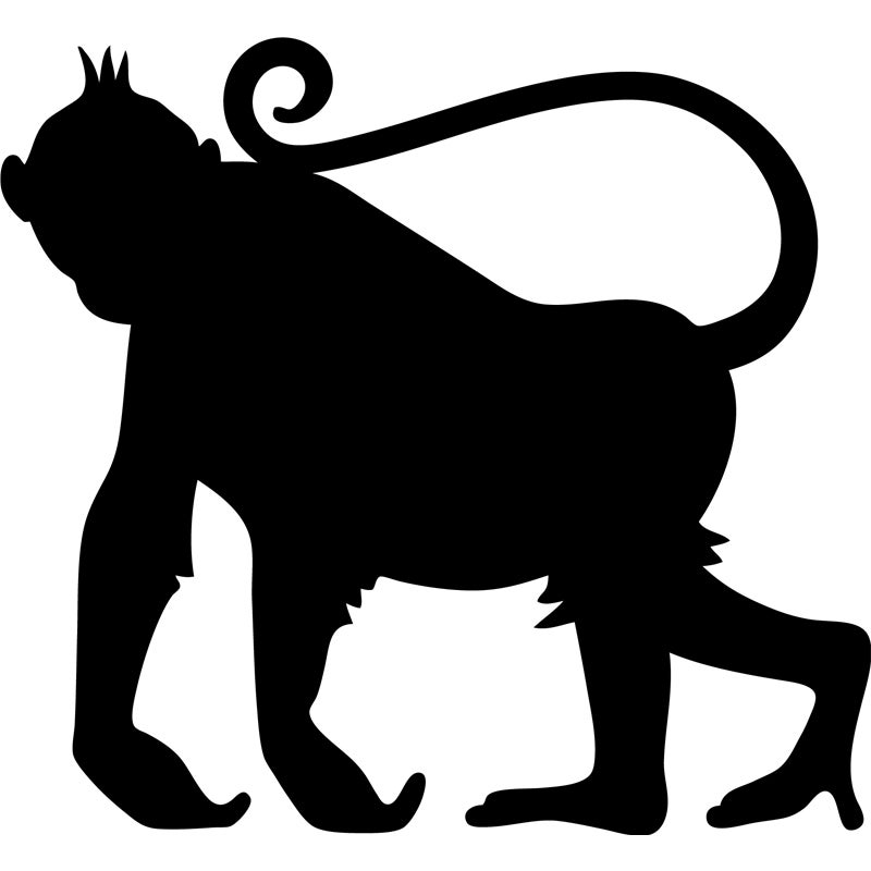 Adesivo ardesia Silhouette scimmia - Sticker adesivo - adesivi murali - 20x20cm - 2