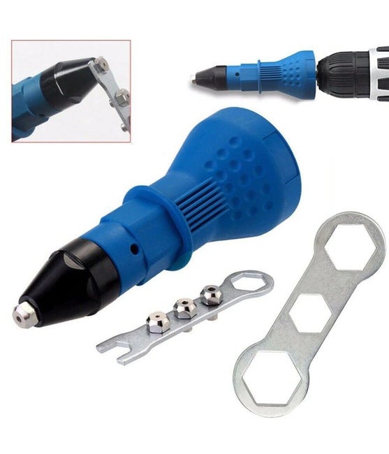 Kit Conversione Da Trapano Avvitatore A Rivettatrice Con Impugnatura E Testine - Foto 8