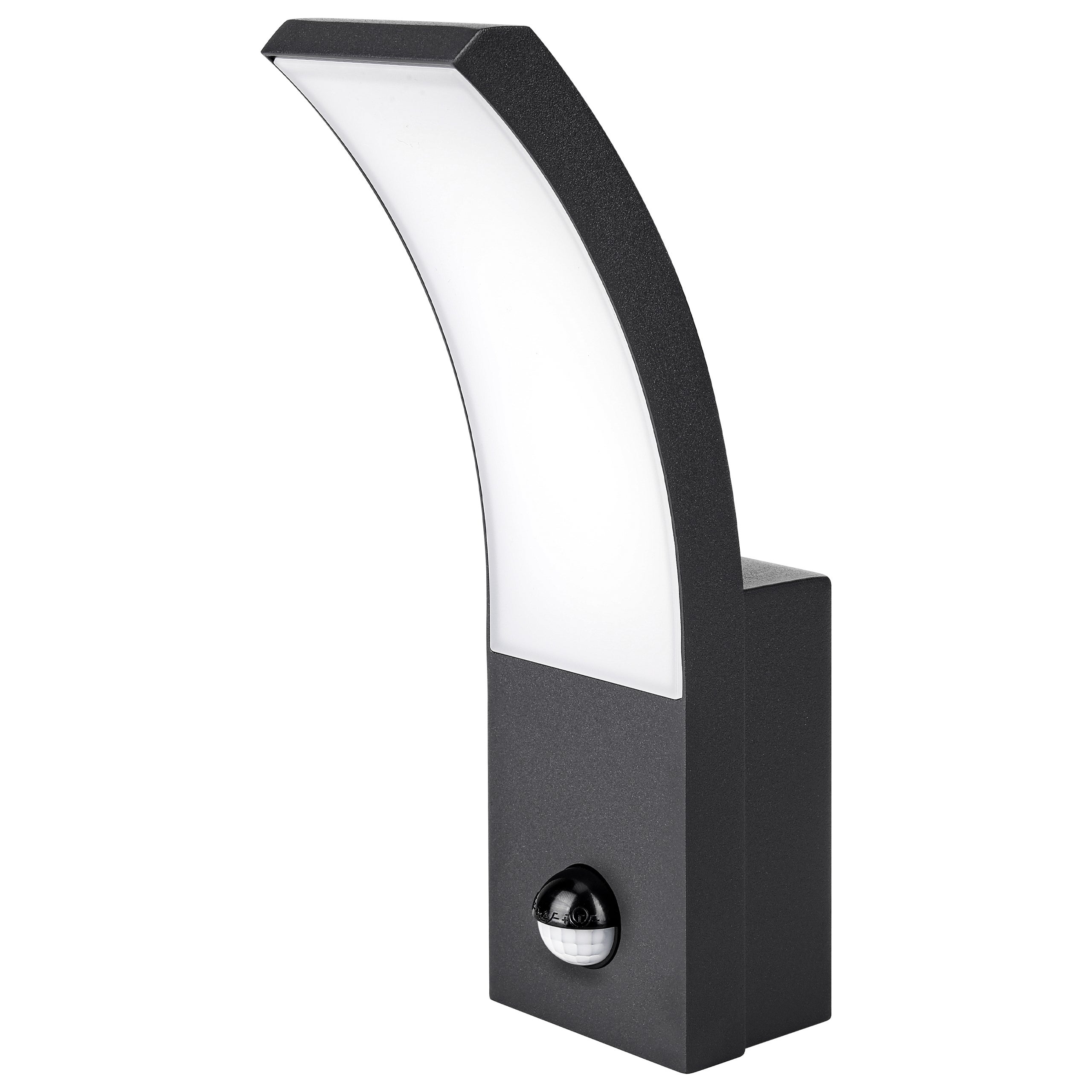 Kinkiet zewnętrzny elewacyjny LED Loreto z czujnikiem ruchu PIR 9W IP54 4000K lamp ścienna czarna MasterLED