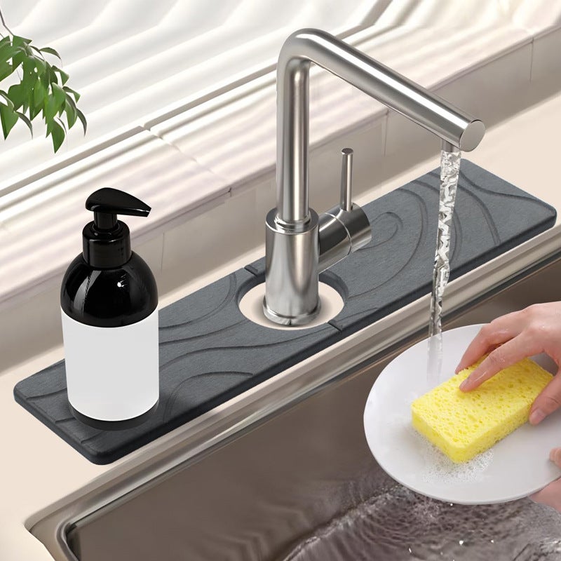 Tapis De Robinet En Terre De Diatomée Absorbant – Protège Évier Cuisine & Salle De Bain, Séchage Ultra Rapide, Antidérapant, 40/60 Cm