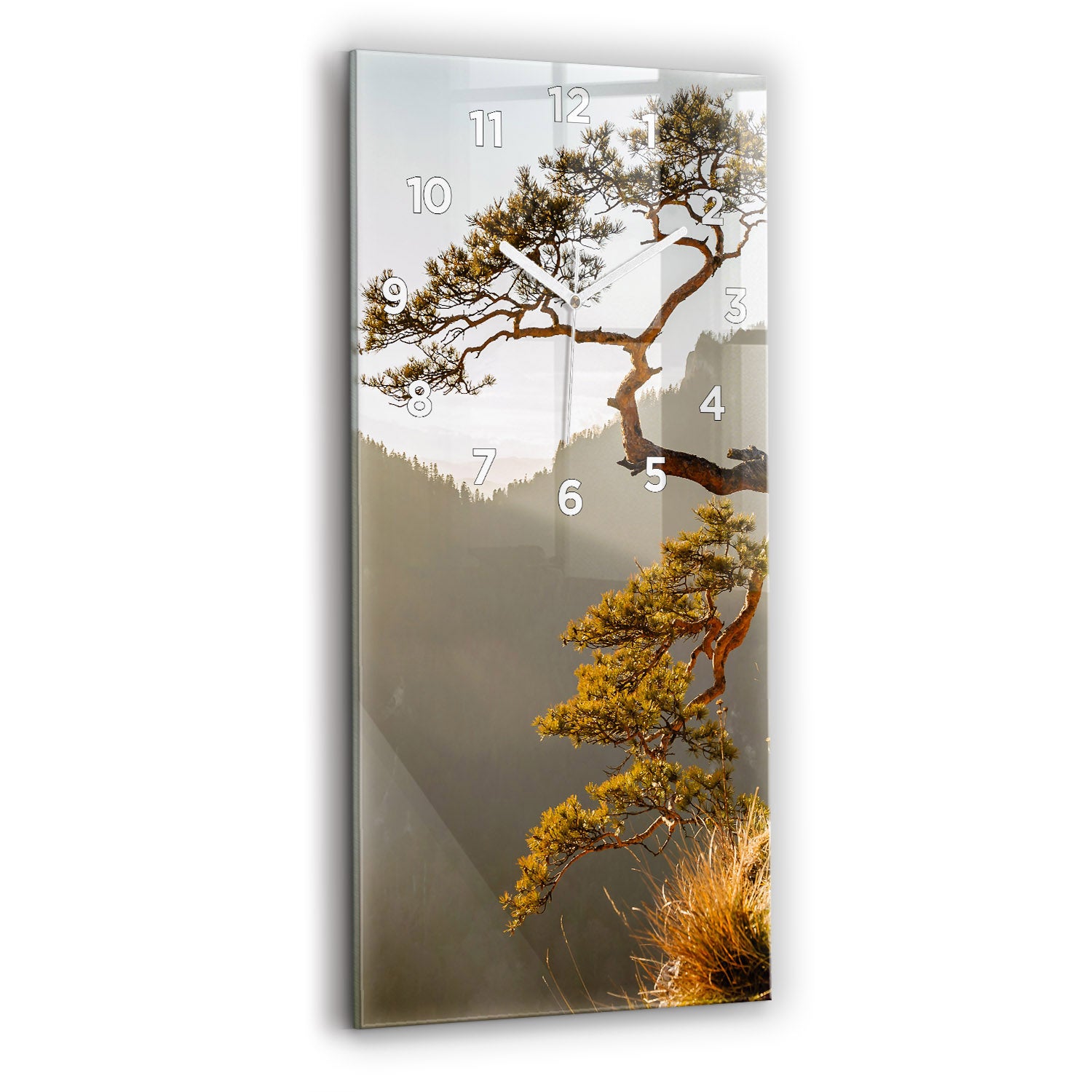 Horloge Murale Décorative Toile 30x60 Cm - Loup Forêt Hiver, Coloray
