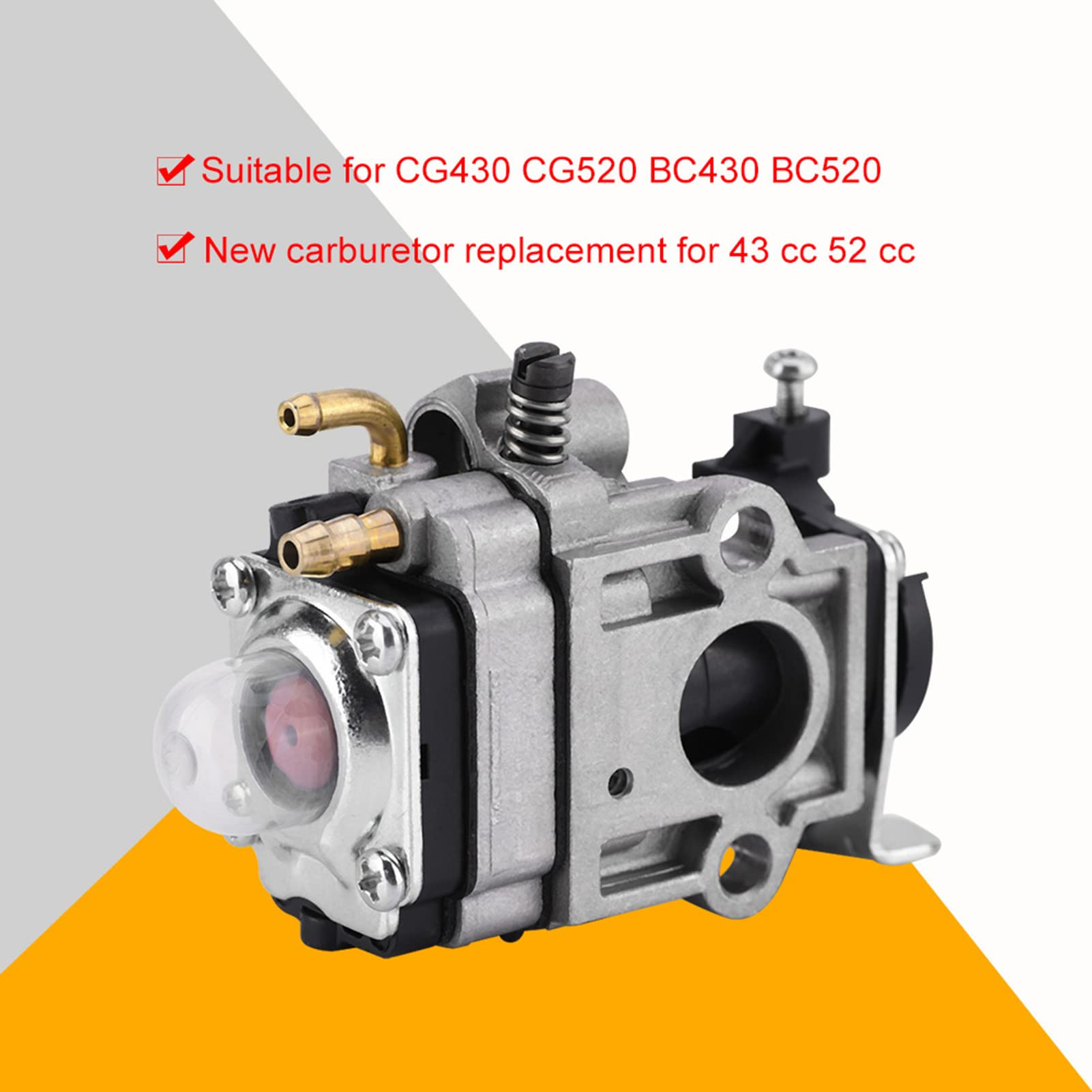 Carburateur pour débroussailleuse, kit de réparation de carburateur en alliage d'aluminium durable - 3